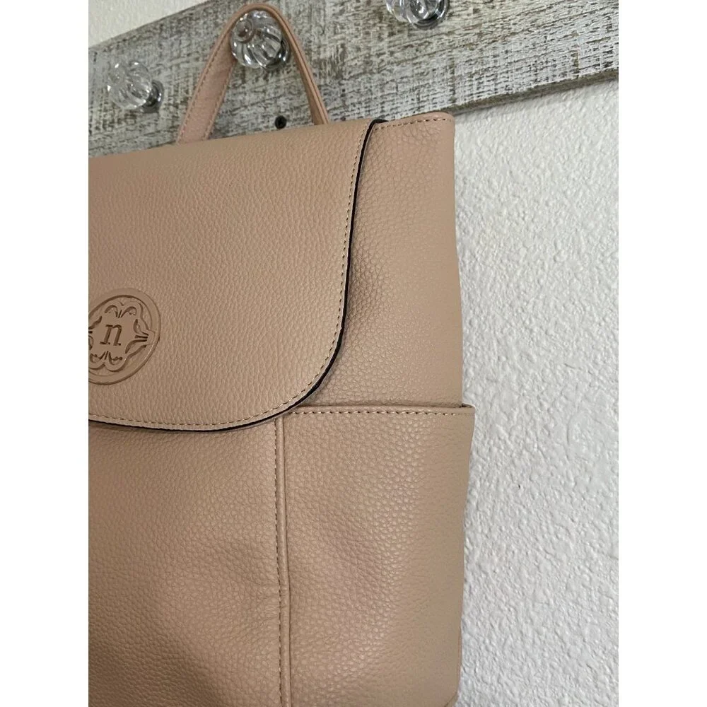 Nanette Lepore Pebbled Vegan Leather Backpack Light Pink